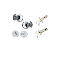Paddington Knob - Round Rose Privacy Kit with Separate Privacy Turn Chrome Plated / Solid Brass