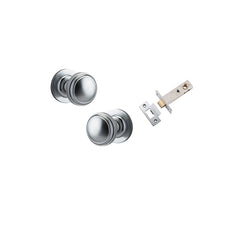 Paddington Knob - Round Rose Passage Kit Satin Chrome / Solid Brass