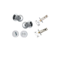 Guildford Knob - Round Rose Privacy Kit with Separate Privacy Turn Chrome Plated / Solid Brass