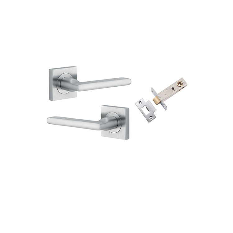 Baltimore Lever - Square Rose Passage Kit Satin Chrome / Solid Brass