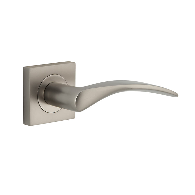 Oxford Lever - Square Rose Satin Nickel / Solid Brass