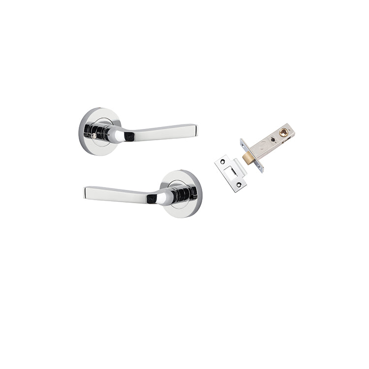 Annecy Lever - Round Rose (Inbuilt Privacy) Chrome Plated / Solid Brass