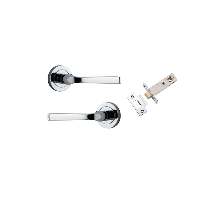Annecy Lever - Round Rose Passage Kit Chrome Plated / Solid Brass