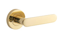 Bronte Lever - Round Rose Privacy Kit (Inbuilt Privacy) Polished Brass / Solid Brass
