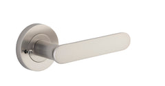 Bronte Lever - Round Rose Privacy Kit (Inbuilt Privacy) Satin Nickel / Solid Brass