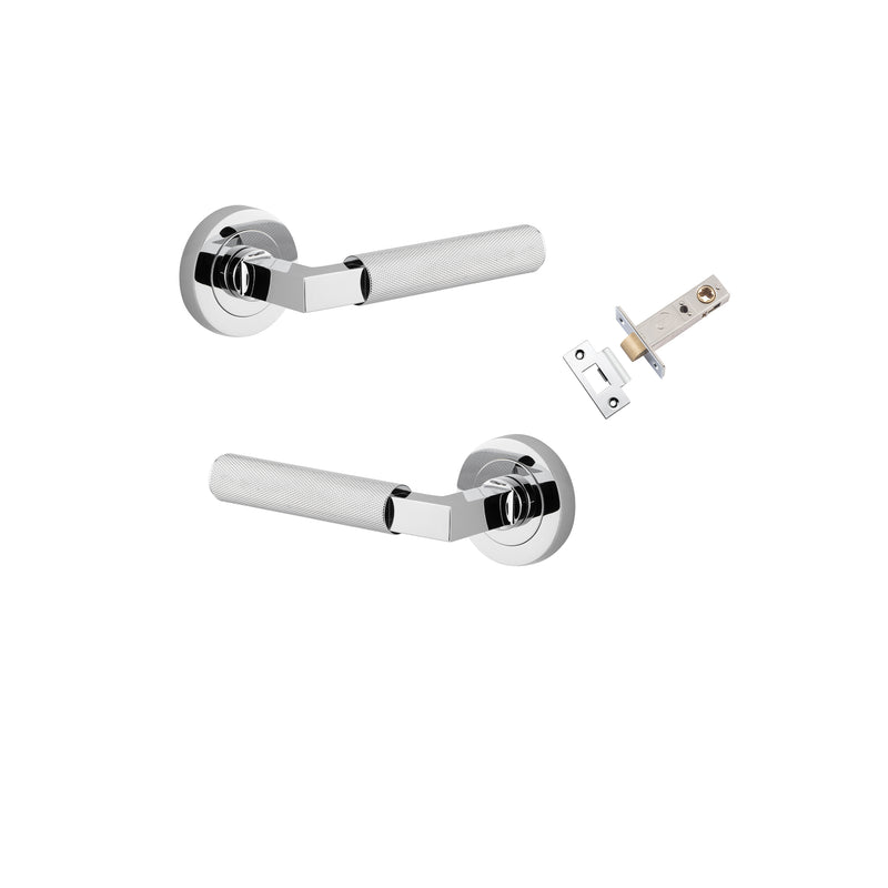 Brunswick Lever - Round Rose Passage Kit Chrome Plated / Solid Brass