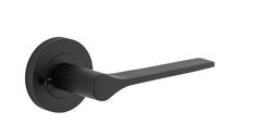 Como Lever - Round Rose Privacy Kit (Inbuilt Privacy) Matt Black / Solid Brass