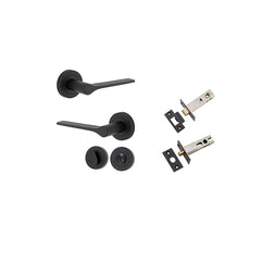 Como Lever - Round Rose Privacy Kit Matt Black / Solid Brass