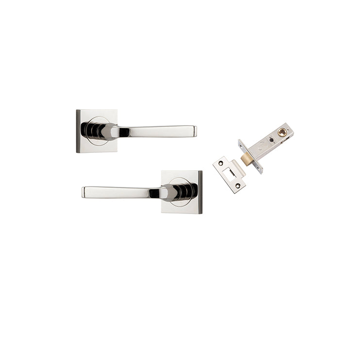 Annecy Lever - Square Rose Passage Kit Polished Nickel / Solid Brass