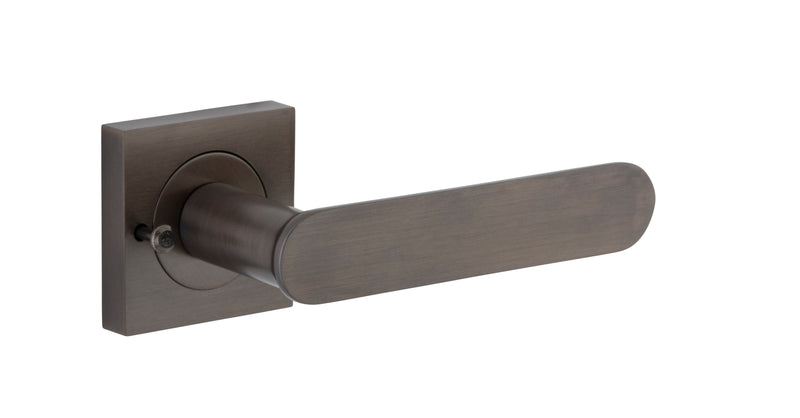 Bronte Lever - Square Rose Privacy Kit (Inbuilt Privacy) Antique Brass / Solid Brass