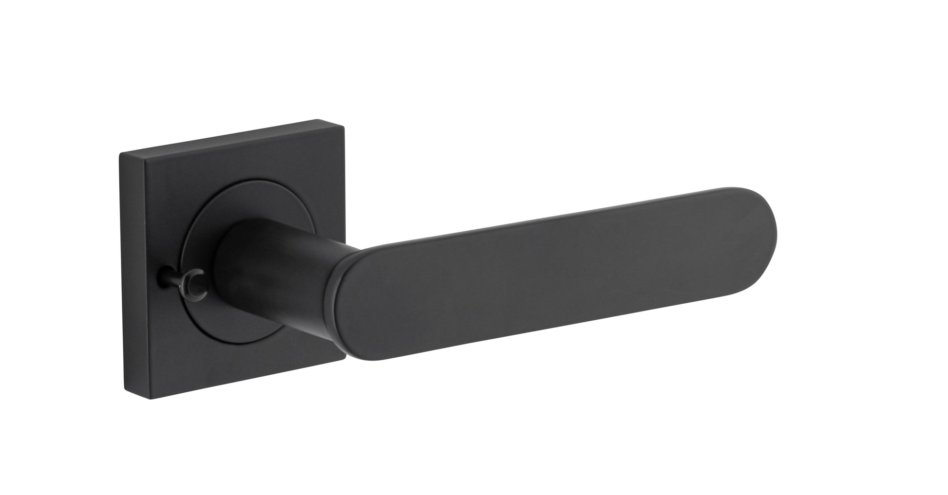 Bronte Lever - Square Rose Privacy Kit (Inbuilt Privacy) Matt Black / Solid Brass