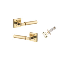 Berlin Lever - Square Rose Passage Kit Polished Brass / Solid Brass