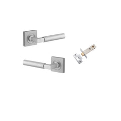 Berlin Lever - Square Rose Passage Kit Satin Chrome / Solid Brass