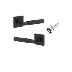 Brunswick Lever - Square Rose Passage Kit Matt Black / Solid Brass