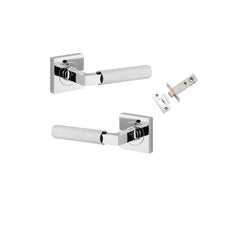 Brunswick Lever - Square Rose Passage Kit Chrome Plated / Solid Brass