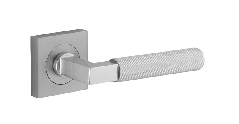 Brunswick Lever - Square Rose Satin Chrome