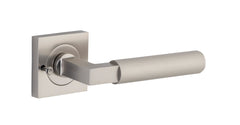 Brunswick Lever - Square Rose Privacy Kit (Inbuilt Privacy) Satin Nickel / Solid Brass