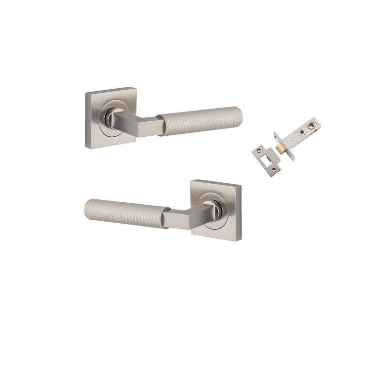 Brunswick Lever - Square Rose Passage Kit Satin Nickel / Solid Brass