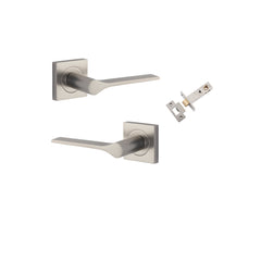 Como Lever - Square Rose Passage Kit Satin Nickel / Solid Brass