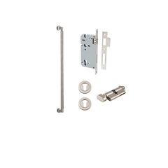 Brunswick Pull Handle - 600mm Entrance Kit with Separate High Security Lock Satin Nickel / Solid Brass
