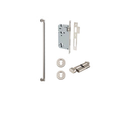 Berlin Pull Handle - 600mm Entrance Kit with Separate High Security Lock Satin Nickel / Solid Brass