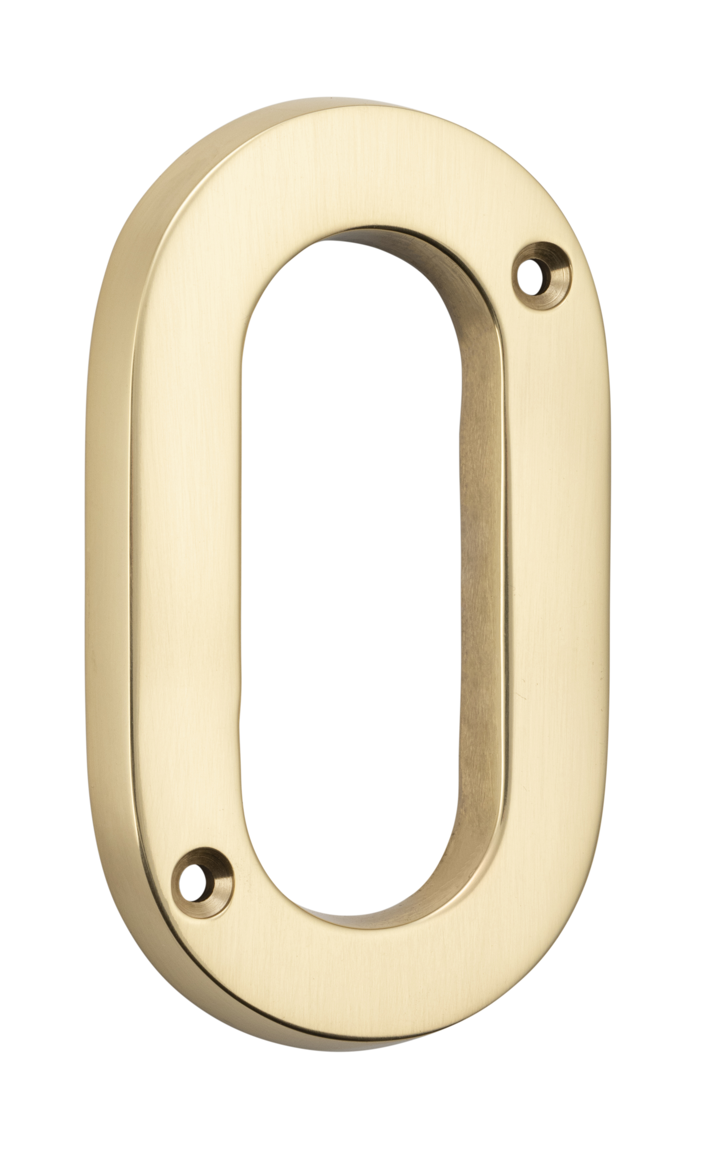 Numerals - 0 Polished Brass