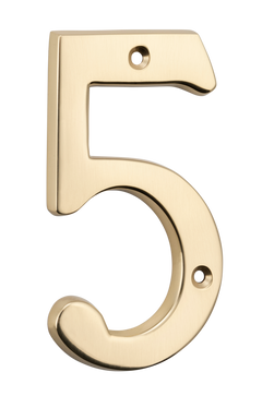 Numerals - 5 Polished Brass