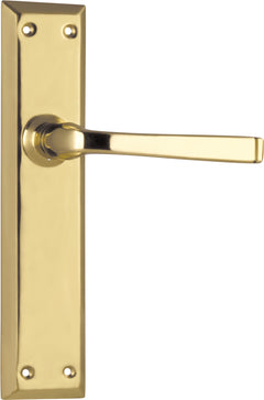 Menton Lever - Long Backplate Polished Brass / Latch | Passage