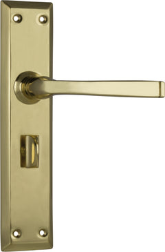 Menton Lever - Long Backplate Polished Brass / Privacy | Privacy