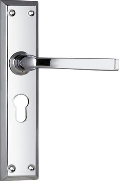 Menton Lever - Long Backplate Chrome Plated / Euro | Entrance