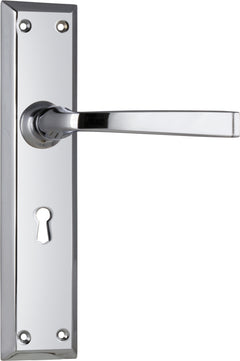 Menton Lever - Long Backplate Chrome Plated / Lock | Lock (Skeleton Key)