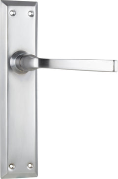 Menton Lever - Long Backplate Satin Chrome / Latch | Passage