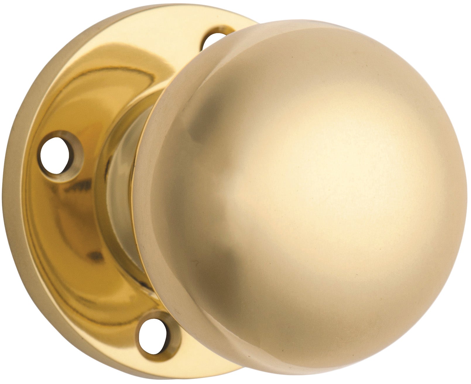 Retro Fit Mortice Knob - Round Rose Polished Brass / Passage