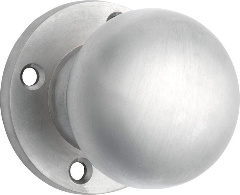 Retro Fit Mortice Knob - Round Rose Satin Chrome / Passage