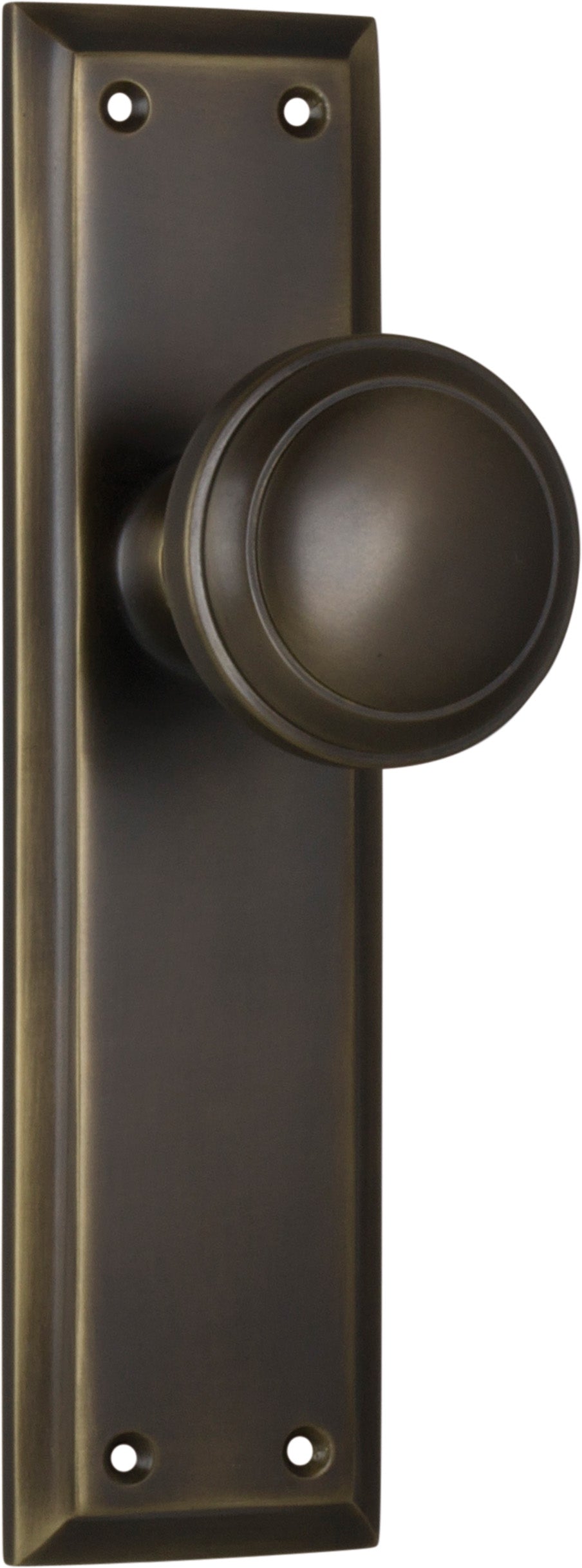 Milton Knob - Long Backplate Antique Brass / Latch | Passage