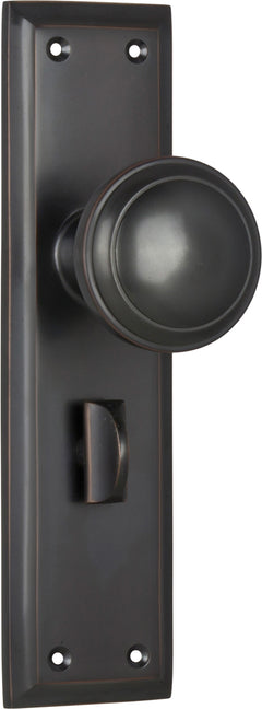 Milton Knob - Long Backplate Antique Copper / Privacy | Privacy