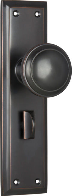Milton Knob - Long Backplate Antique Copper / Privacy | Privacy
