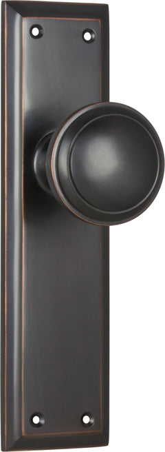 Milton Knob - Long Backplate Antique Copper / Latch | Passage