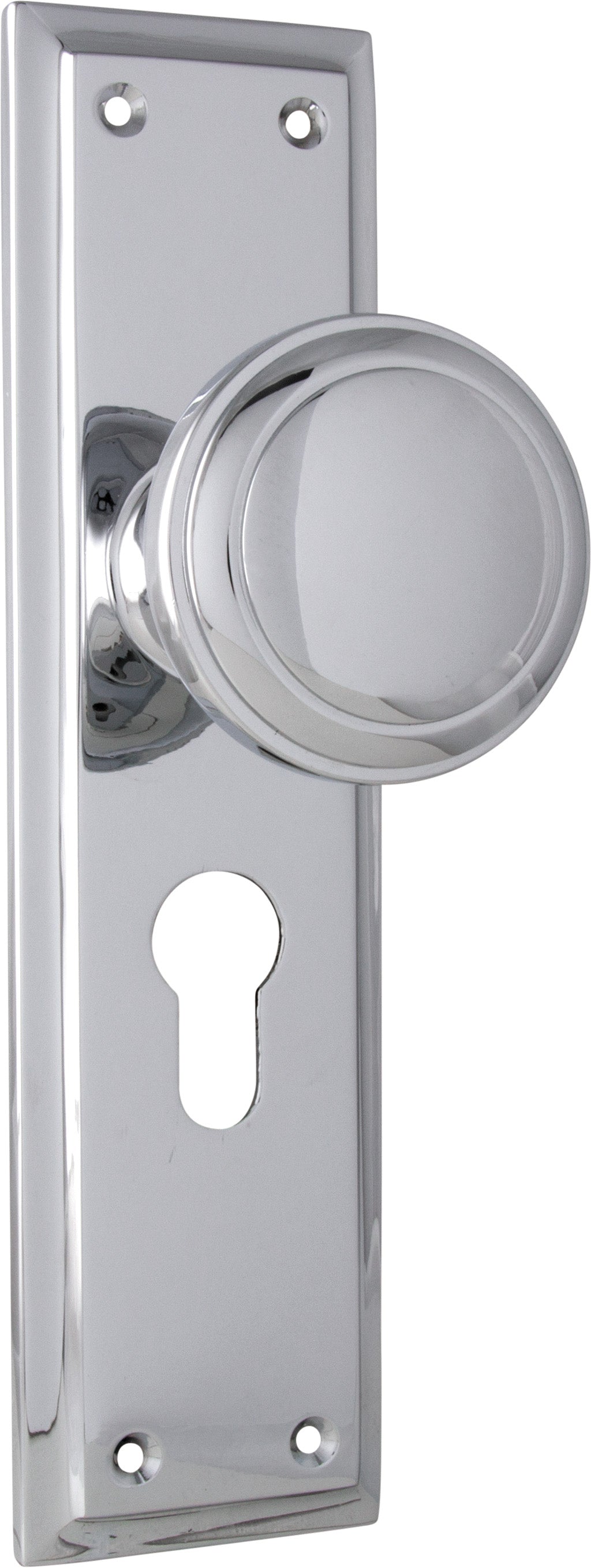 Milton Knob - Long Backplate Chrome Plated / Euro | Entrance