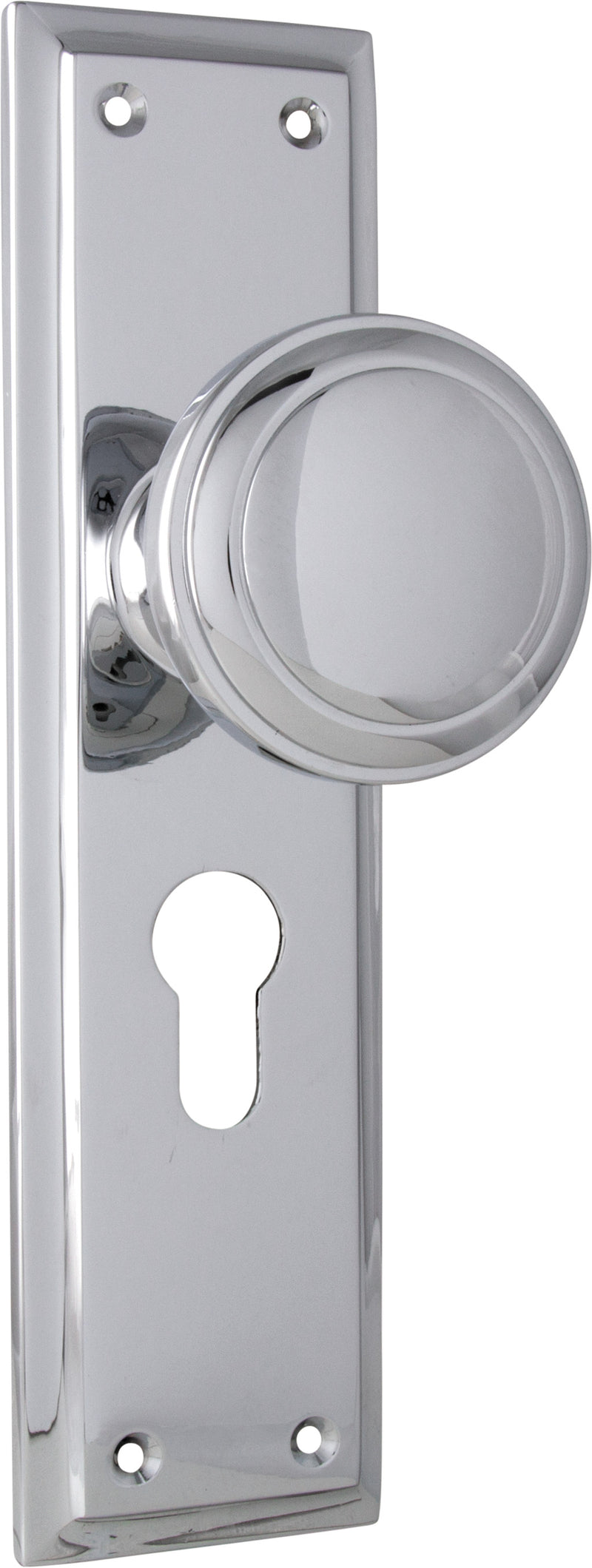 Milton Knob - Long Backplate Chrome Plated / Euro | Entrance