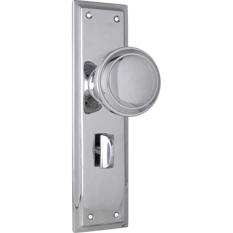 Milton Knob - Long Backplate Chrome Plated / Privacy | Privacy