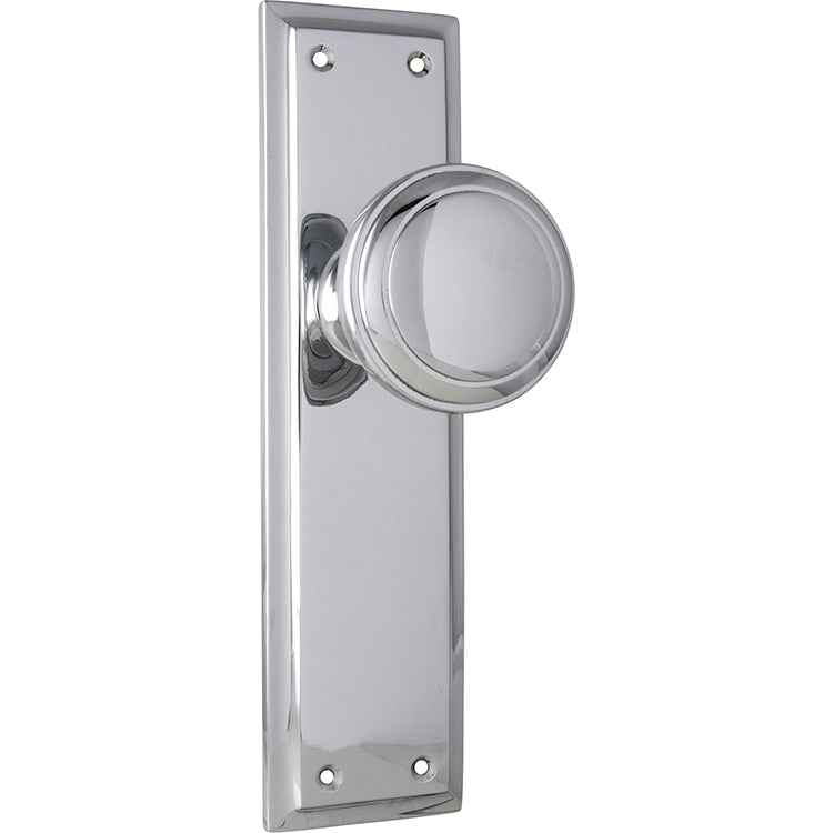 Milton Knob - Long Backplate Chrome Plated / Latch | Passage