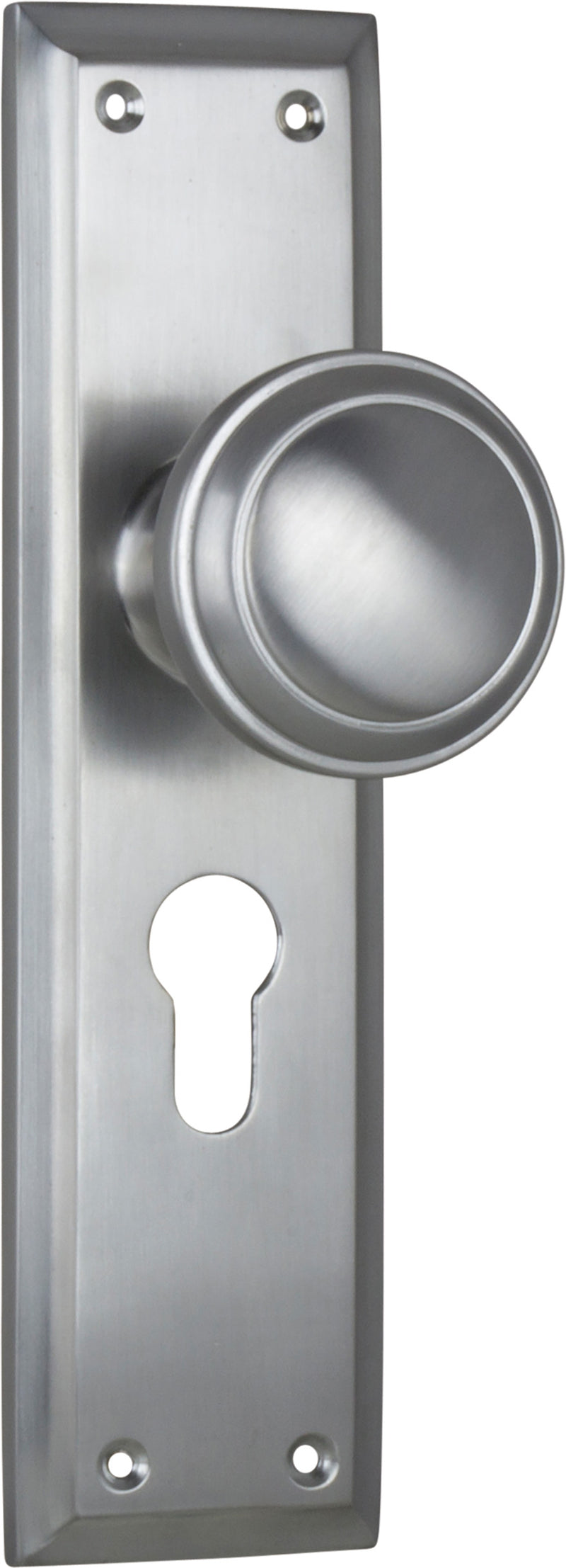 Milton Knob - Long Backplate Satin Chrome / Euro | Entrance