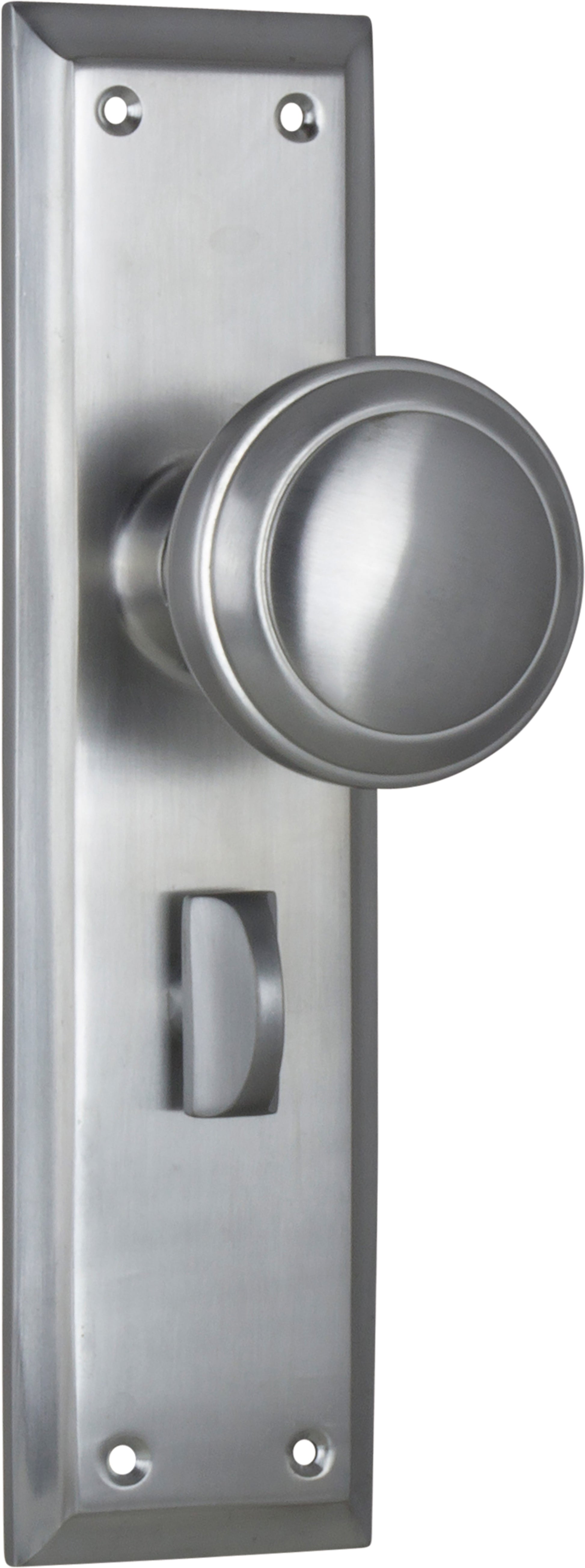 Milton Knob - Long Backplate Satin Chrome / Privacy | Privacy