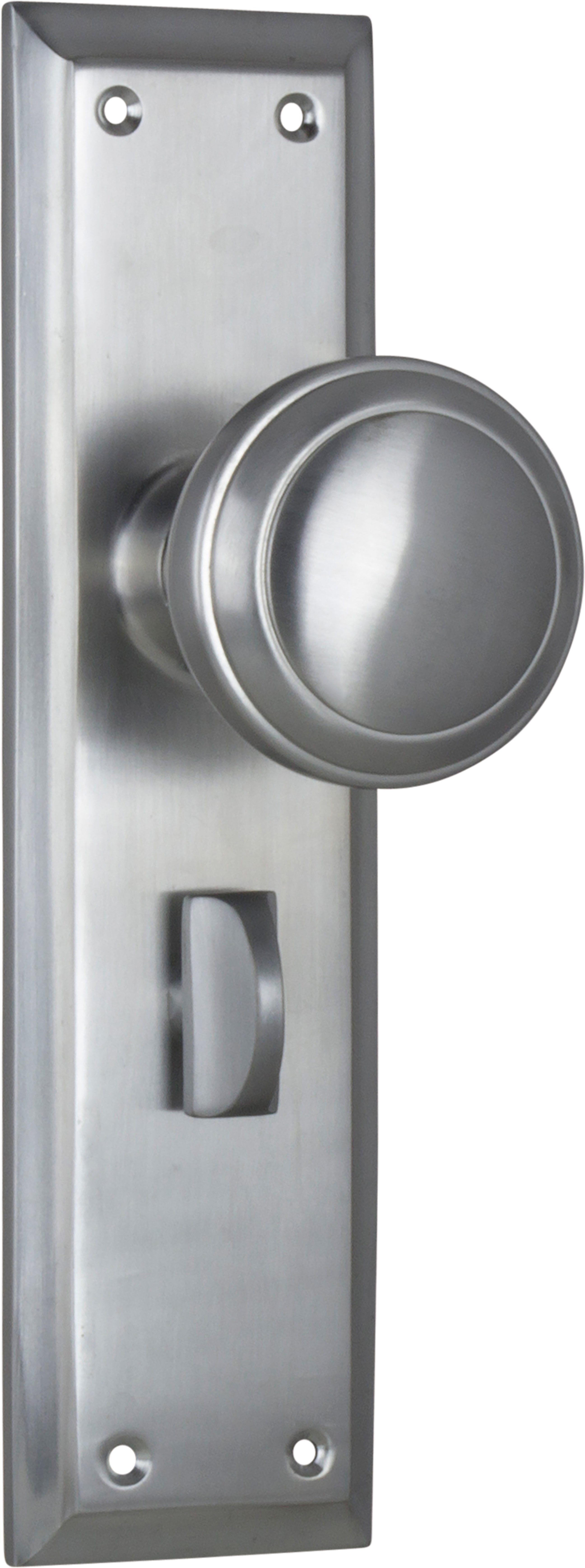 Milton Knob - Long Backplate Satin Chrome / Privacy | Privacy