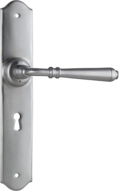 Reims Lever - Long Backplate Satin Chrome / Lock | Lock (Skeleton Key)