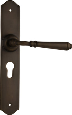 Reims Lever - Long Backplate Antique Brass / Euro | Entrance