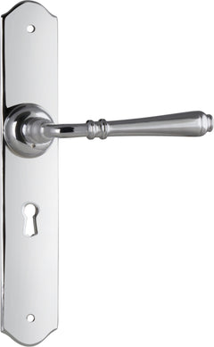 Reims Lever - Long Backplate Chrome Plated / Lock | Lock (Skeleton Key)