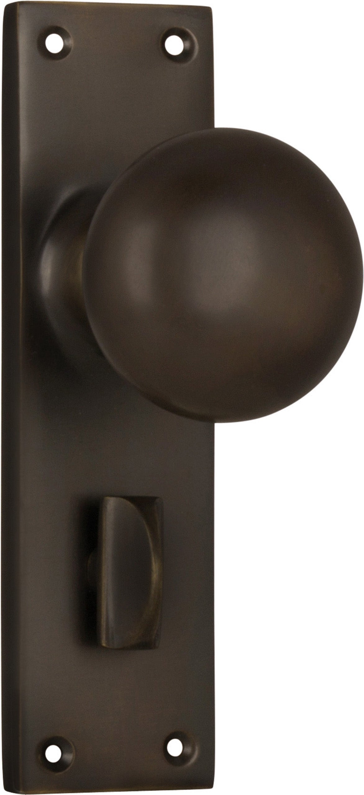 Victorian Knob - Long Backplate Antique Brass / Privacy | Privacy