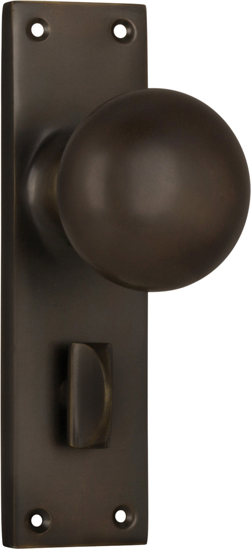 Victorian Knob - Long Backplate Antique Brass / Privacy | Privacy